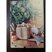 Открытка С новым годом чистая двойная