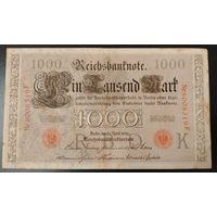 1000 марок Кайзеровская Германия 1910 год красная печать
