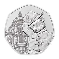 Великобритания 50 пенсов, 2019 Медведь Паддингтон в церкви Святого Павла UNC