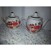 Чайник заварочный и сахарница Рябина Полонский фарфоровый завод СССР