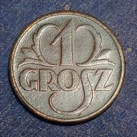 Польша 1 грош 1938 г. Неплохой сохран!