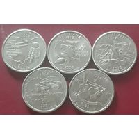 25 центов (квотер) 2002 Р США Теннесси. Индиана. Луизиана. Миссисипи. Огайо