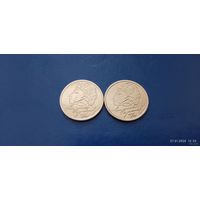 1 рубль 1999 год Россия "А.С.Пушкин" ММД и СПМД (Состояние на фото,в одном лоте две монеты)