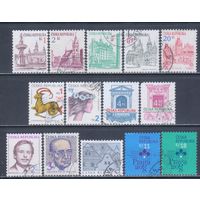 [327] Чехия. Архитектура и другое. 14 стандартных  гашеных  марок.