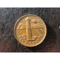 Барбадос. 5 центов. 2001. С 20 копеек. Распродажа коллекции. Смотрите другие лоты.