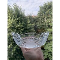 Хрустальный салатник, орешница, фруктовница. Чехословакия