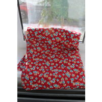 ОГРОМНЫЙ МОТОК ОТРЕЗОК такни "помозей" СССР красивый яркий цветочный рисунок