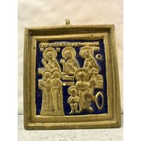 Икона "Святые мученики Кирик и Иулитта с избранными святыми", бронза, литье, полихромные эмали, Российская Империя, 1850-1890 гг. Распродажа коллекции!!!