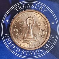 США 1 доллар 2019г. (P). Нью-Джерси. Лампа накаливания.