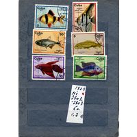 КУБА, 1977, РЫБЫ, серия 6м, гашен