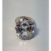 Кольцо серебро 925 пр. Клеймо голова. 19.5 р-р. Ювелирное стекло. С рубля.