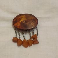 Брошь янтарь СССР