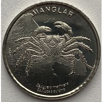 Коста-Рика 50 колонов 2023 г. Фауна экосистемы. Мангровый лес. Мангровый краб-скакун