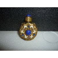 Антикварный Флакон 20-30-ые гг. Пекинское Стекло Эмали Старая Чехия Оригинал С Духами