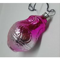 Игрушка ёлочная розовая Амфора, стекло. СССР
