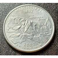 США , 2002   D   Квотер штата Миссисипи    ( 1-5-2 )