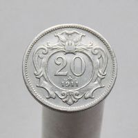 Австро-Венгрия 20 геллеров 1911 (чеканка для Австрии)