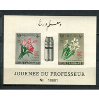 Афганистан - 1963 - Цветы с надпечаткой UNESCO - [Mi. bl. 19B] - 1 блок. MNH.  (Лот 34JN)-T4P2