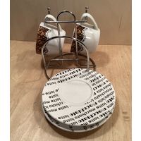 Кофейная пара на подставке.Новая, в упаковке.
