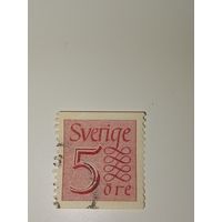 Марка Швеция 1951 год почтовая марка Швеции номиналом 5 эре.