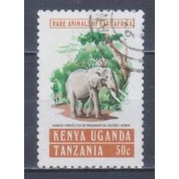 [2298] Кения,Уганда и Танзания 1975. Фауна.Африканский слон. Гашеная марка.