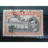 Нигерия, колония Англии, 1938. Нигер бей Джеба и король Георг VI. К-12. Mi- 5,0 евро гаш.