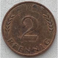 Германия 2 пфеннига 1968 г. D