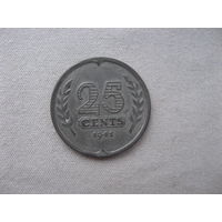Нидерланды 25 центов 1941 год Королева Вильгельмина (1890-1948)