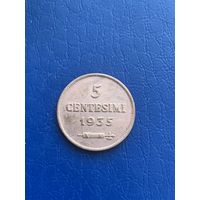 Сан-Марино 5 чентезимо 1935 г
