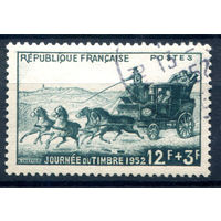 Франция - 1952г. - день марки, почтовая карета - 1 марка - полная серия, гашёная [Mi 937]. #2-Fr-57-A-1