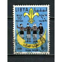 Королевство Ливия - 1962 - Скауты 10М - (есть тоноке место) - [Mi.123] - 1 марка. Гашеная.  (Лот 14HX)-TG3P35