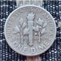 США 10 центов 1952 года, S. Дайм. Франклин Делано Рузвельт. Серебро! Сторгуй за свою цену, предложи обмен!