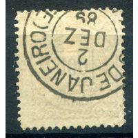 Бразильская Империя - 1884/88г. - 100 R - 1 марка - гашёная [Mi 62]. #4-W1-115-A-1