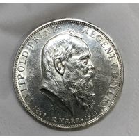 5 марок 1911 Луитпольд Баварский штемпельный блеск