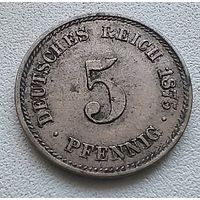 Германия 5 пфеннигов, 1875 А  2-1-6