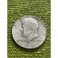США 1/2 доллара 50 центов 1964 г( Серебро 900 Кеннеди )
