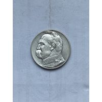 5 злотых. Пилсудский. 1936г. Серебро.