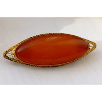 Брошь времён СССР, янтарь. Клеймо 1ЯК