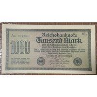 Банкнота 1000 марок 1922 год. Веймарская республика. НЕ БЫЛА В ОБОРОТЕ.