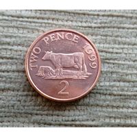 Werty71 Гернси 2 пенса 1999 Генсийская Корова