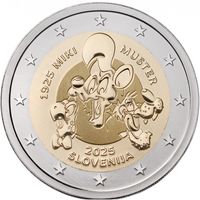 Словения 2 евро, 2025 100 лет со дня рождения Мики Мустера UNC из ролла