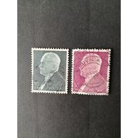 Польша 1938 Полная серия марок "Игнаций Мосьцицкий - польский государственный и политический деятель, Президент Польши (1926–1939)" (гашение без клея с наклейками) Mi.324-325 каталог 0.50 евро