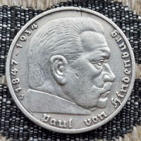 Германия 5 марок 1936 года, J. Серебро! Предложите свою цену или обмен!
