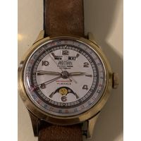 Редкие механические наручные часы с фазой Луны, Швейцария-Франция, 1960-е