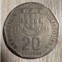 Монета 20 эскудо 1987 год. Португалия. С рубля без МЦ.