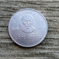 Werty71 Индия 2 рупии 2009 200 лет со дня рождения Луи Брайля