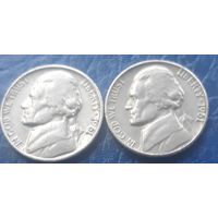 5 центов  1961 Р & D США Джеферсон 2 монеты