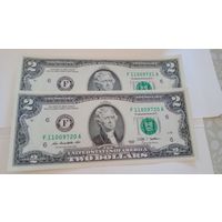 США 2 доллара 2009 F Джорджия лот 2 штуки unc.