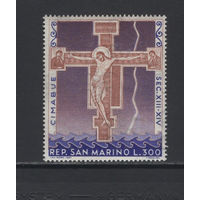 Живопись Религия Сан Марино 1967** Распятие Иисус Христос Картина Флорентийского живописца XIII в. Джованни Чимабуэ Mi#902