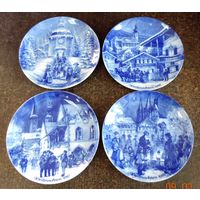 Тарелки фарфоровые настенные 80-е годы Германия. Диаметр 19.5 см. - 4 шт.